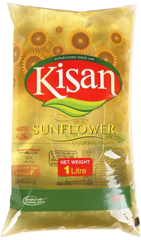 Kisan Sunflower Cooking Oil 1 Liter Pouch
